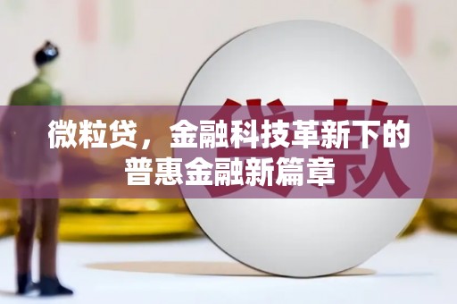乡城微粒贷，金融科技革新下的普惠金融新篇章