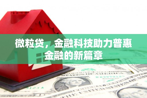 乡城微粒贷，金融科技助力普惠金融的新篇章
