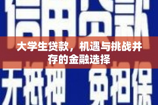 乡城大学生贷款，机遇与挑战并存的金融选择