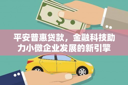 乡城平安普惠贷款，金融科技助力小微企业发展的新引擎
