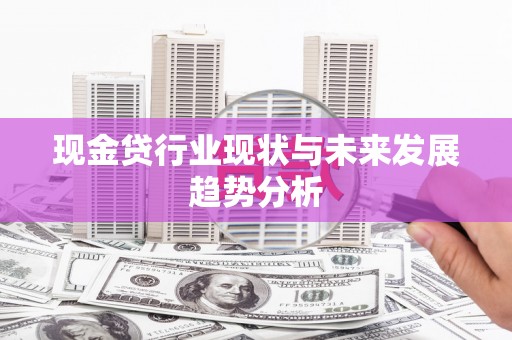 乡城现金贷行业现状与未来发展趋势分析