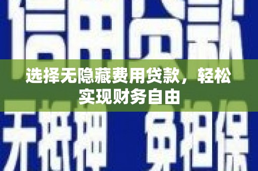 乡城选择无隐藏费用贷款，轻松实现财务自由