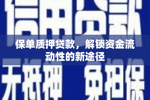 乡城保单质押贷款，解锁资金流动性的新途径