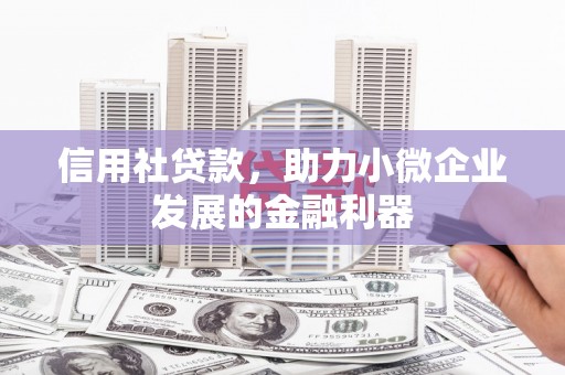 乡城信用社贷款，助力小微企业发展的金融利器