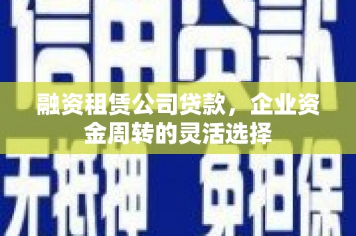 乡城融资租赁公司贷款，企业资金周转的灵活选择