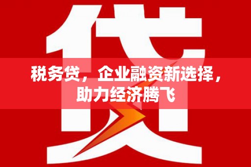 乡城税务贷，企业融资新选择，助力经济腾飞