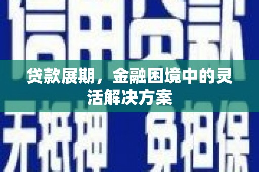 乡城贷款展期，金融困境中的灵活解决方案