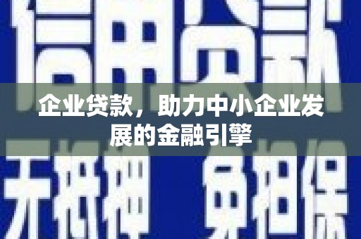 乡城企业贷款，助力中小企业发展的金融引擎