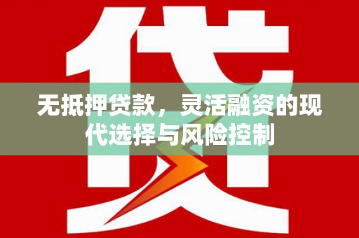乡城无抵押贷款，灵活融资的现代选择与风险控制