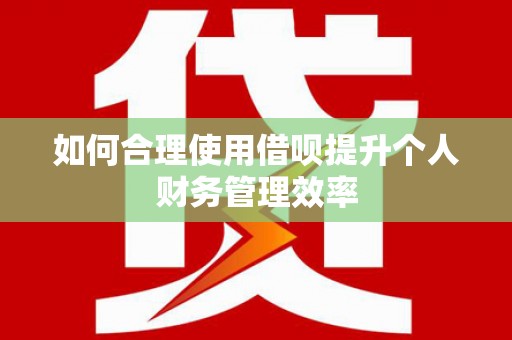 乡城如何合理使用借呗提升个人财务管理效率