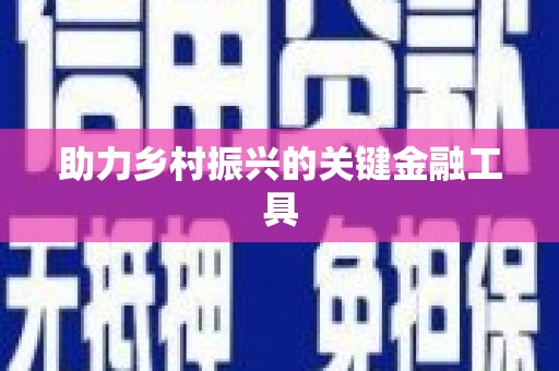 乡城助力乡村振兴的关键金融工具