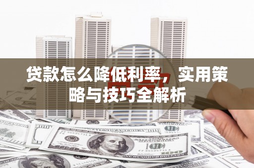 乡城贷款怎么降低利率，实用策略与技巧全解析