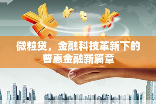 乡城微粒贷，金融科技革新下的普惠金融新篇章