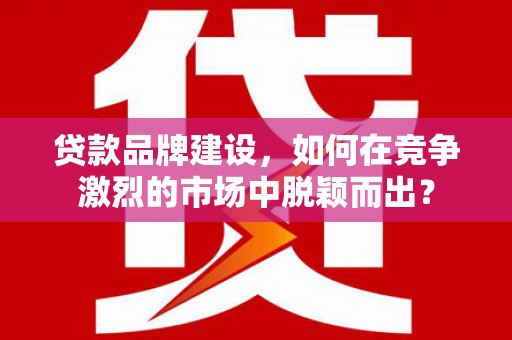 乡城贷款品牌建设，如何在竞争激烈的市场中脱颖而出？