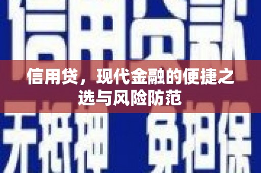 乡城信用贷，现代金融的便捷之选与风险防范