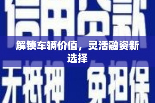 乡城解锁车辆价值，灵活融资新选择