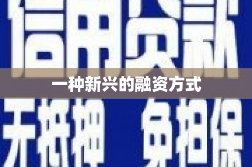 乡城一种新兴的融资方式