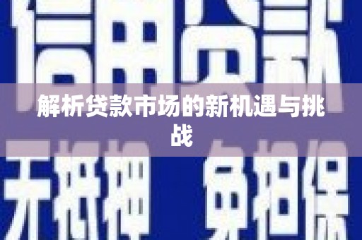 乡城解析贷款市场的新机遇与挑战